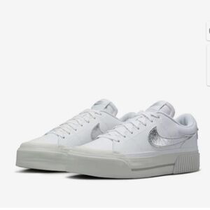Nike Court Legacy Lift Sneakers - White and Silver
